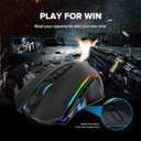Redragon Gaming Mouse, Wireless Mouse Gaming with 8000 DPI, PC Gaming Mice with Fire Button, RGB Backlit Programmable Ergonomic Mouse Gamer, Rechargeable, 70Hrs for Windows, Mac Gamer, Black