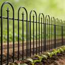ARIFARO 36" H x 28" W No Dig Garden Fence, 5 Panels 11.6ft Black Metal Decorative Fence, Rustproof Easy Assembly Garden Border for Flower Bed, Yard, Patio