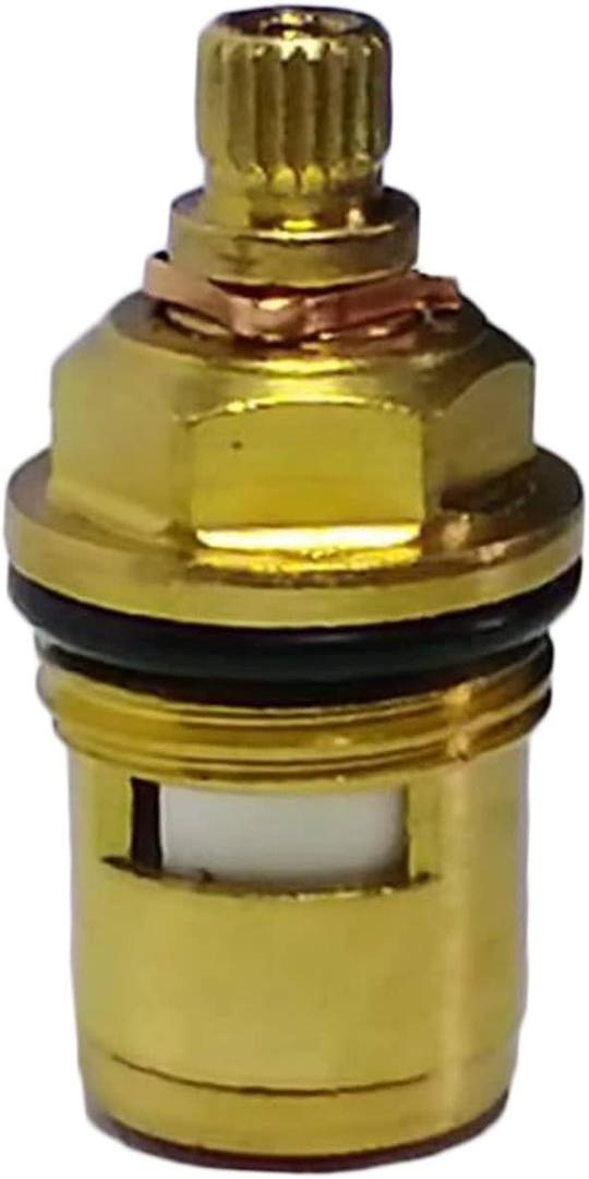 Faucet Cartridge, Brass Ceramic Faucet Stem Disc Cartridge Replacement Quarter Turn G1/2" 41MM Faucet Valves for Bathroom Kitchen Tap (Anti-clockwise)