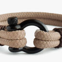 Men's Rope Bracelet - Stainless Steel Black Shackle, Extremely Durable and Scratch Resistant Waterproof Paracord, Handmade, Nautical Wristband for Men, 7.25"