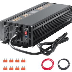 VEVOR 2500W Sump Pump Battery Backup System LCD Display Corded Auto Switch