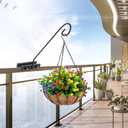 HOMIEE 2 Pack Heavy Duty Deck Hook, Metal Fence Deck Hook Rail Holds for Hanging Bird Feeders, Planters, Suet Baskets, Lanterns, Wind Chimes (A)