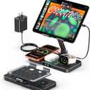 Magnetic Wireless Charging Station with 45W Adapter for Apple, Foldable Wired Charging for iPad with Clock & Night Light, Fast Mag-Safe Charger for iPhone 17 16 15 14 13, Apple Watch Charger & AirPods