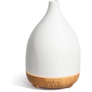 InnoGear Oil Diffuser, 300ML Ceramic Diffuser for Essential Oils Handcrafted Aromatherapy Diffuser Ultrasonic Cool Mist Humidifier with 4 Timers Waterless Auto Off for Room Office, White