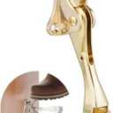HOME&I Easy Pedal Kick Down Door Stop Stopper Easy Step Door Kick Doorstop,Premium Quality,Height-Adjustable Rubber Foot,4 Inch (Gold, 4 Inch x 1 Pack)