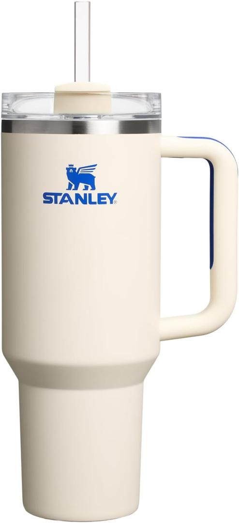 STANLEY Quencher H2.0 Tumbler with Handle and Straw 40 oz | Flowstate 3-Position Lid | Cup Holder Compatible for Travel | Insulated Stainless Steel Cup | BPA-Free | Cream Royal