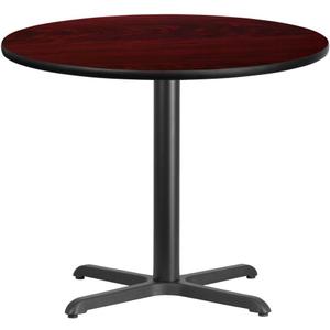Flash Furniture Graniss 36'' Round Mahogany Laminate Table Top with 30'' x 30'' Table Height Base