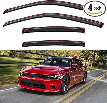 in-Channel Window Visors Rain Guards for 2011-2023 Dodge Charger, Window Vent Wind Deflectors Visors Shades for 11-23 Charger (NOT Outside-Adhesive Style)