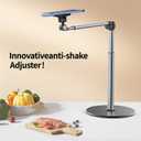 yAyusi Heavy Duty Aluminum Magnetic Overhead Tripod for iPhone, 13.7 in Long Overhead Phone Mount, Flexible Articulating Arm Phone Mount for Desk for Live Streaming, Meeting, Cooking
