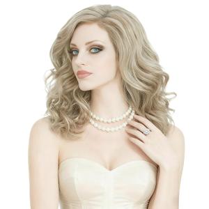 Rugelyss Vintage Long Wavy Blonde Mixed Beige Wigs for Women Wig for Lady Natural Synthetic Full Wigs for 70s 80s Cosplay Costume Disco Hair Wig