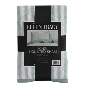 Ellen Tracy™ Stripe Single King Quilted Sham - Green