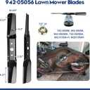 3 Pack 942-05056A Lawn Mower Blades with Nuts for ZT1 54, ZT2 54, RZT L54, RZT S54, XT1 LT54 Replace Troy Bilt Craftsman Cub Ca det 54 inch Mower Blades 742-05056A, 490-110-C143, High Lift