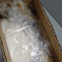 LUE BONA Vanity Stool, White Vanity Stools for Makeup Room, Round Ottoman Foot Stool, Velvet Footrest Vanity Chair for Bathroom Vanity, Bedroom, Living Room, Entryway, Offices (Beige)