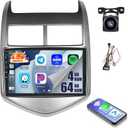 8Core 4+64G Android 15 Car Stereo for 2011-2015 Chevrolet Chevy Aveo Sonic,9 inch IPS 1280*720 Touch Screen Radio Wireless Apple Carplay Android Auto DSP 5G WiFi Bluetooth GPS FM RDS+Free AHD Camera