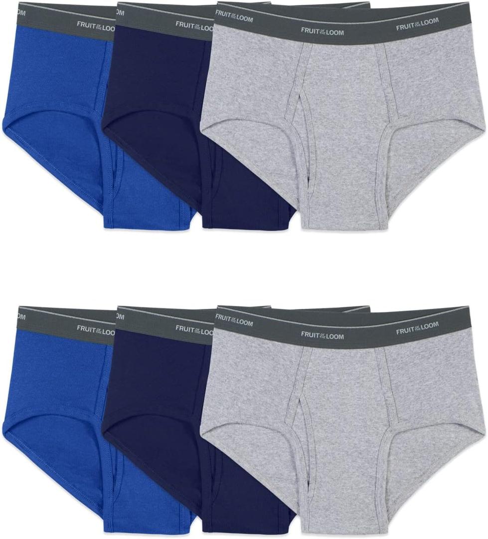 Fruit of the Loom Men's Underwear Briefs, Tag Free & Moisture Wicking (3X-Large Big, 6 Pack - Assorted - Big Man)