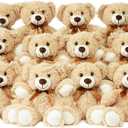 12 Pack Teddy Bears Bulk 13.5 inch Small Teddy Bear Stuffed Bears for Baby Shower Centerpiece Decorations for Christmas Valentine's Mother's Day for Kids or Adults (12 Light Brown)