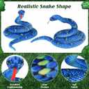 Snake Plush, Stuffed Snake Animal, 71 in Large Toy Snakes for Kids, Giant Stuffed Animals, Lifelike Plush Snakes for Birthday Present Party Prank Prop (Blue)