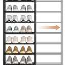 STORAGE MANIAC 10-Tier Expandable Shoe Rack, 44 Pairs Tall Vertical Shoe Rack, Heavy-Duty Metal Adjustable Shoes Organizer for Closet, Entryway, Hallway, Garage, Front Door, Shoes Shelves, Black