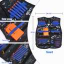 KKONES Kids Tactical Vest Kit for Nerf Guns Series with Refill Darts,Dart Pouch, Reload Clips, Tactical Mask, Wrist Band and Protective Glasses, Toys for 8 9 10 11 12 Year Boys