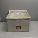 Storage Box with plastic Cover 17.5" * 17.5" (cream white )