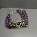 Lavender Wreaths for Front Door, Spring Wreaths Purple Daisy Flower Wreath with Green Leaves, Artificial Spring Summer Hoop Wreath for Door, Porch, Window Wall Farmhouse Outdoor Indoor Dcor