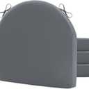 Topotdor Outdoor Chair Cushions Set of 4, 17"x16"x2" Patio Chair Cushions for Outdoor Furniture, Round Corner Outdoor Seat Chair Pads with Ties for Patio Garden Dining Office, Lead Grey