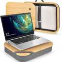 Mayjoy Bamboo Lap Desk with Storage, Cover Removable Lap Desk for Lap, Computer Laptop Stand on Lap, Work on Bed or Couch, Write or Draw on Your Lap (Grey) 