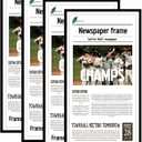 Goldfinch 4 Packs, 11x22 Newspaper Frame to Hold Assorted Media, Article Cover Frame with Polished Plexiglass, Includes Installed Wall Hangers (4, Black)