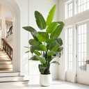 7.5FT Artificial Bird of Paradise Plant Tall,91”Fake Tropical Tree with 21 Banana Leaves and White Pot,Large Faux Silk Plants Indoor for Home Living Room Bedroom Hotel Office Decor