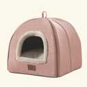 Cat Bed for Indoor Cats - Cat House Cats Tent with Removable Washable Cushioned Pillow, Soft and Self Kitten beds,for Small and Medium Pet Bed, Pink