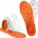 Insoles for Women Man,Cloud Soles for Men Women,4D Cloud Soles for Men,Anti Fatigue, Shock Absorption, Foot Pain Relief (Orange 6.5-11