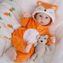 UOFTKIZ Baby Girl Dolls- 17-in Soft Vinyl Limbs and Cloth Body Real Life Baby Doll, Gift for Kids 3+, Grandparents, New-Parents (Yellow Fox)