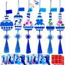 Winlyn 24 Sets Chinese New Year Decorations DIY Ming Vase Ornaments Craft Kits Blank Foam Vases with Blue and White Chinese Stickers for Kids Asian Classroom Activities Party Favors Gift Exchange