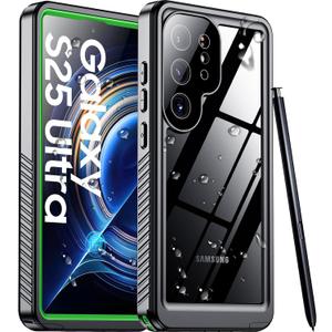 Temdan Designed for Samsung Galaxy S25 Ultra Case Waterproof, Built-in Lens & Screen Protector Military Grade Shockproof Dropproof IP68 Underwater Full Body Phone Case for Galaxy S25 Ultra 6.9"-Green