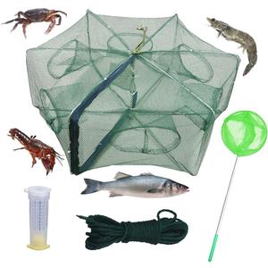 1/2 Pcs Foldable Fishing Bait Trap,6Holes Cast Portable Minnow Trap Fish Trap Crab Trap Crawfish Trap Crab Crayfish Shrimp Net