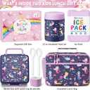 Fimibuke Kids Bento Snack Lunch Box with 4 Compartment, Insulated Lunch Bag, Stainless Steel Vacuum Thermo Food Jar, Ice Pack, Utensils Set, Birthday Gifts for Age 3-12 Back to School Toddler Girl Boy
