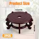 2 Pcs Wooden Plant Stands Chinese Plant Stand Indoor Oriental Display Base for Vase Fishbowl Flower Pot Lamp Redwood Vintage Rack Decor 6.5x3.35 Inch