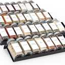 MIUKAA Black Spice Drawer Organizer, 4 Tier- 8 Pack Acrylic Drawer Seasoning Organizer, Expandable From 9'' to 18''Kitchen Spice Rack Tray for Drawer/Countertop (Jars not included)