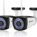 SV3C WiFi Security Cameras Outdoor, 2 Pack 1080P Two-Way Audio Exterior IP Camera, Outside Surveillance Cam Supports Motion Detection, ONVIF Conformance, IP66 Waterproof, RTSP,Max 128GB SD Card Record (Pair)