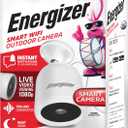 Energizer Smart Outdoor 1080P Security Camera with 2-Way Audio, Night Vision, Instant Alerts, Cloud Storage, Remote Access, Voice Control Compatible with Alexa & Google Assistant, Black (White)