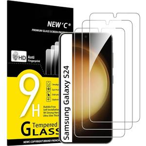 NEW'C for Samsung Galaxy S24 5G Screen Protector Tempered Glass HD Clear
3 Pack, HD Clear, Not compatible with: with S24 Plus, 9H Hardness, Scratch Resistant, Bubble Free, Oleophobic
