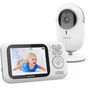 TakTark Baby Monitor, 3.2'' Color LCD Screen, 2 Way Audio, Infrared Night Vision, Digital Zoom, VOX Mode, Room Temperature Display, Long Range