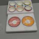 Selamica Ceramic 8 oz Cappuccino Cup Set with Saucers, Espresso Coffee Cups, Latte Macchiato for Party Cafe Home, Set of 6, Assorted Colors