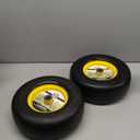13x5.00-6 Flat Free Lawn Mower Tire, Zero Turn Mower Front Tires, 13x5x6 Solid Mower Wheel for Residential and Commercial, 3/4" & 5/8" Bearing, 3.25"-5.9" Center Hub, 2Pack Yellow, 500Lbs