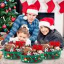 3 Set Christmas Woven Basket with Cute DIY Doll Cotton Rope Christmas Basket for Gift Empty with Handles 15 x 9.9 x 5 Inch Woven Rope Storage Bin Santa Xmas Holiday Decorative(Green)