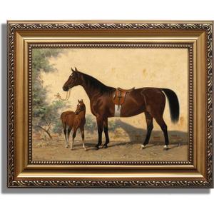 KBKBART Gold Framed Vintage Wall Art, Vintage Horse Painting Farmhouse Decor, Rustic Antique Western Art Prints Wall Hanging Decor for Living Room, Bathroom, Office, Bedroom (9"x12") KBKBART Gold Framed Vintage Wall Art, Vintage Horse Painting Farmhouse Decor, Rustic Antique Western Art Prints Wall Hanging Decor for Living Room, Bathroom, Office, Bedroom (9"x12")