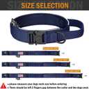 HYDEME Tactical Dog Collar, Alpine Loop Adjustable Military Training Nylon Dog Collars with Handle and Reflective for Small Medium Large Dogs, with Airtags Protective Case & Patches.(L,Deepblue)