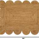 Hand Woven Jute Area Rug - 5' x 8' Feet - Rustic Beige Reversible Rectangular Rugs for Bedroom, Kitchen, Living Room - Vintage Natural Braided Entry Floor Dcor Boho 5 x 8 Area Rug