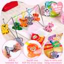 JOYIN 28 Packs Valentine's Day Cards with Animal Pop Bubble Keychain Toys, Mini Pop Squeeze Toys, Stress Anxiety Relief Fidget Toy with Cards for Kids Classroom Exchange, Game Prizes Party Favors