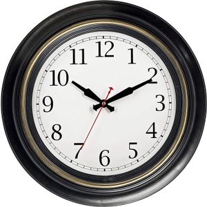 Bernhard Products Large Wall Clock 18" Quality Quartz Silent Non Ticking, Battery Operated for Home/Living Room/Over Fireplace, Beautiful Decorative Timeless Stylish Dark Brown XL Clocks, Easy to Read